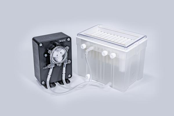 Xpress Dialysis Box mit Schlauchanschlüssen